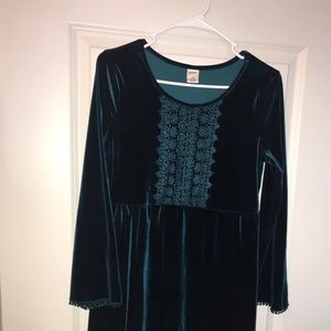 Green Velvet Girls dress
